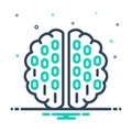 mix icon for Binary Mind, processor and brain