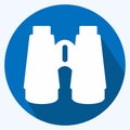 Icon Binoculars - Long Shadow Style - Simple illustration,Editable stroke Royalty Free Stock Photo
