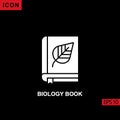 Icon biology book with leaf. Filled, glyph or flat vector icon symbol sign collection Royalty Free Stock Photo