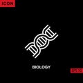 Icon biology dna vector on black background Royalty Free Stock Photo