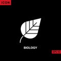 Icon biology with leaf. Filled, glyph or flat vector icon symbol sign collection Royalty Free Stock Photo