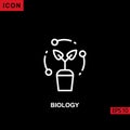 Icon biology plant pottery tree leaf with circle vector on black background Royalty Free Stock Photo