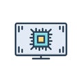 Color illustration icon for Bios, chip and microchip Royalty Free Stock Photo