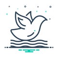 Black mix icon for Bird, warter and animal Royalty Free Stock Photo