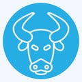 Icon Bison. related to Animal Head symbol. blue eyes style. simple design editable. simple illustration. cute. education Royalty Free Stock Photo
