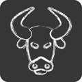 Icon Bison. related to Animal Head symbol. chalk Style. simple design editable Royalty Free Stock Photo