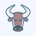 Icon Bison. related to Animal Head symbol. doodle style. simple design editable. simple illustration. cute. education Royalty Free Stock Photo