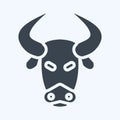 Icon Bison. related to Animal Head symbol. glyph style. simple design editable. simple illustration. cute. education Royalty Free Stock Photo