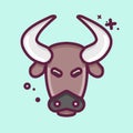 Icon Bison. related to Animal Head symbol. MBE style. simple design editable. simple illustration. cute. education Royalty Free Stock Photo