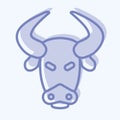 Icon Bison. related to Animal Head symbol. two tone style. simple design editable. simple illustration. cute. education Royalty Free Stock Photo