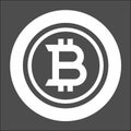 Bitcoin Gold White Icon BTG