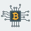Icon Bitcoin Mining Algorithm, resource management, task management. Royalty Free Stock Photo