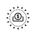 Black line icon for Biz, remittance and money