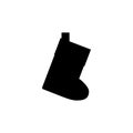 Icon black boot for the new year. Vector illustration EPS 10