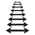 Icon with black double sided arrows set. Vector illustration.
