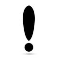 Icon black exclamation mark on a white background.