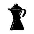 Icon of black geyser coffee maker Royalty Free Stock Photo