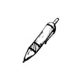 Icon black Hand drawn Simple outline Pen Symbol. vector Illustrator. on white background Royalty Free Stock Photo