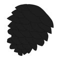 Icon black, pine cone or spruce on a white background. Royalty Free Stock Photo