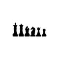 Icon of black sign set of chess pieces. Vector illustration eps 10 Royalty Free Stock Photo