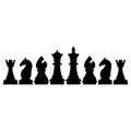 Icon of black sign set of chess pieces. Vector illustration eps 10 Royalty Free Stock Photo