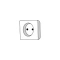Icon black sign socket. Vector illustration eps 10 Royalty Free Stock Photo