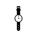 Icon black sign watch on hand. Vector illustration eps 10 Royalty Free Stock Photo