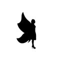 Icon black silhouette of abstract woman with butterfly wings Royalty Free Stock Photo