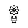 Black line icon for Bloom, flower and garden