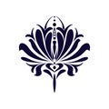 Icon of a blossoming flower. Vector Logo or ornament element.