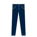 Icon blue jeans unisex. flat vector illustration Royalty Free Stock Photo