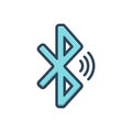 Color illustration icon for Bluetooth, device and connectivity