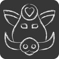 Icon Boar. related to Animal symbol. chalk Style. simple design editable. simple illustration Royalty Free Stock Photo