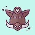 Icon Boar. related to Animal symbol. MBE style. simple design editable. simple illustration Royalty Free Stock Photo