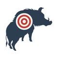 Icon Of Boar Silhouette With Target