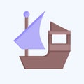 Icon Boat. related to Qatar symbol. flat style. simple design illustration Royalty Free Stock Photo
