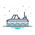 Mix icon for Boat, ship and sloop Royalty Free Stock Photo