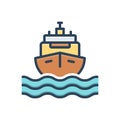 Color illustration icon for Boats, marine and transport