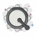 Icon Bodhran. related to Celtic symbol. comic style. simple design editable. simple illustration Royalty Free Stock Photo