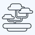 Icon Bonsai. related to Japan symbol. line style. simple design illustration Royalty Free Stock Photo