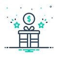 Mix icon for Bonus, gift and package Royalty Free Stock Photo