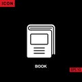 Icon book. Filled, glyph or flat vector icon symbol sign collection Royalty Free Stock Photo