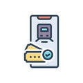 Color illustration icon for Bookings, ticket and travel