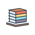 Color illustration icon for Books, bibliography and collection Royalty Free Stock Photo