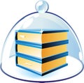 Icon of books under bell-glass Royalty Free Stock Photo