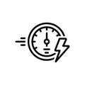 Black line icon for Boost, expedited and raise Royalty Free Stock Photo