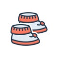 Color illustration icon for booties, child and kid