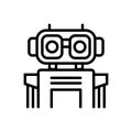 Black line icon for Bot, robotics and technology Royalty Free Stock Photo