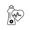 Icon bottle of water and an heart. the concept of a healthy lifestyle vector