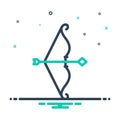 Mix icon for Bow, longbow and fletch Royalty Free Stock Photo